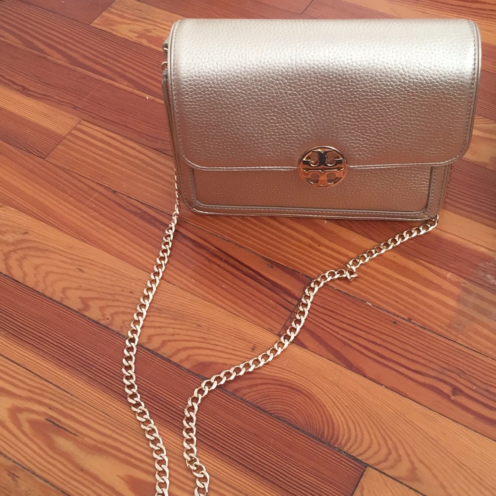 Tory Burch gold purse with chain strap
